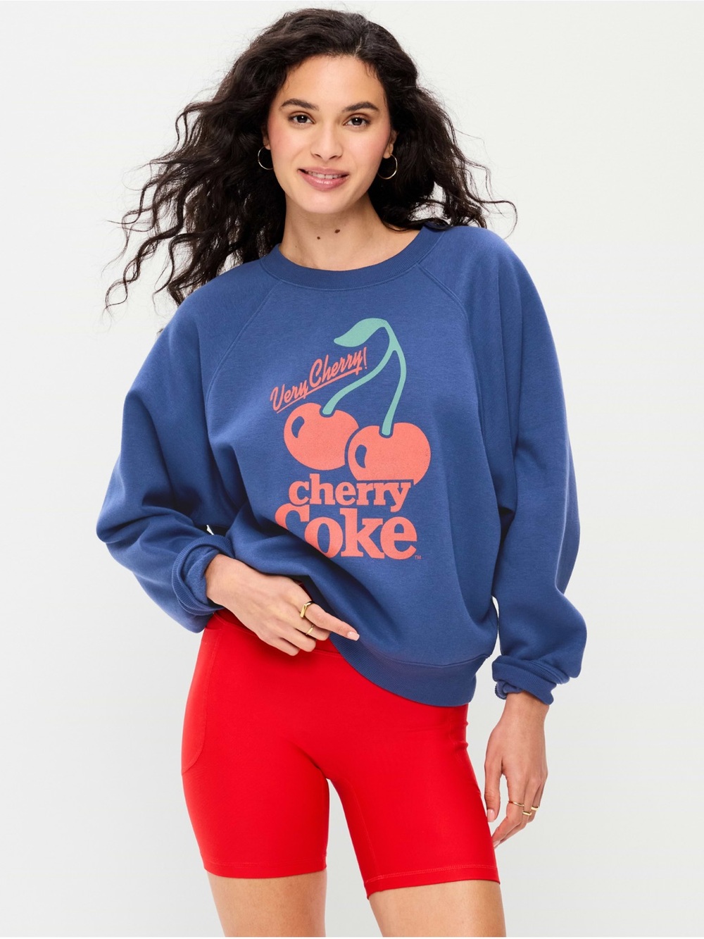 Old Navy Blue Cherry Coke Graphic Crewneck Sweatshirt - XL